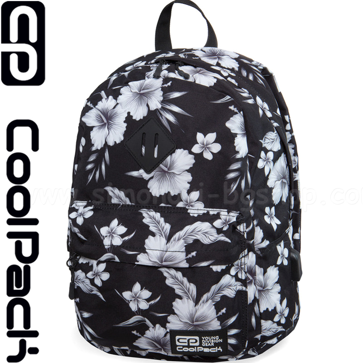 Cool Pack Cross USB Ученическа раница White Hibiscus B26045 Cool Pack Cross USB Ученическа раница White Hibiscus B26045