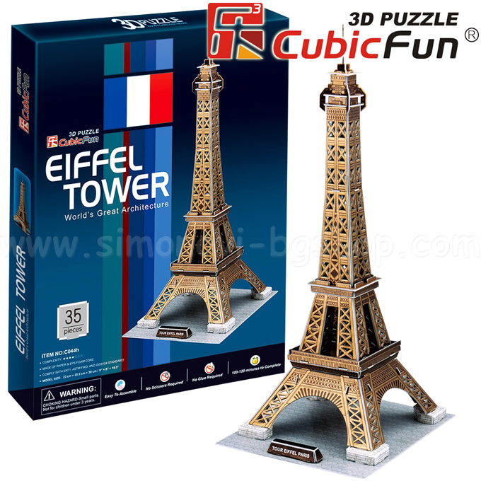*3D Cubic Fun Puzzles   35. Eiffel Tower C044h