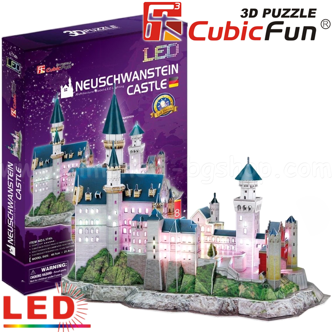 *3D Cubic Fun Puzzles LED   128. Neuschwanstein Cast