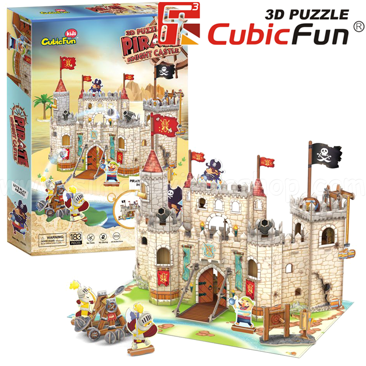 * 3D Cubic Fun Puzzles Puzzle pentru copii Pirate Knight Castle 183h. P833h