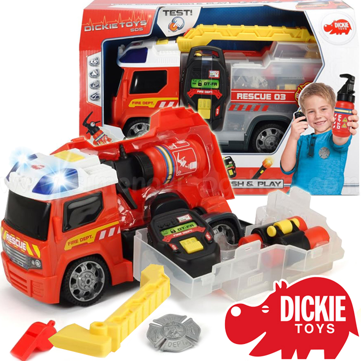 Dickie Toys Motor de pompieri cu accesorii 33 cm.203716006