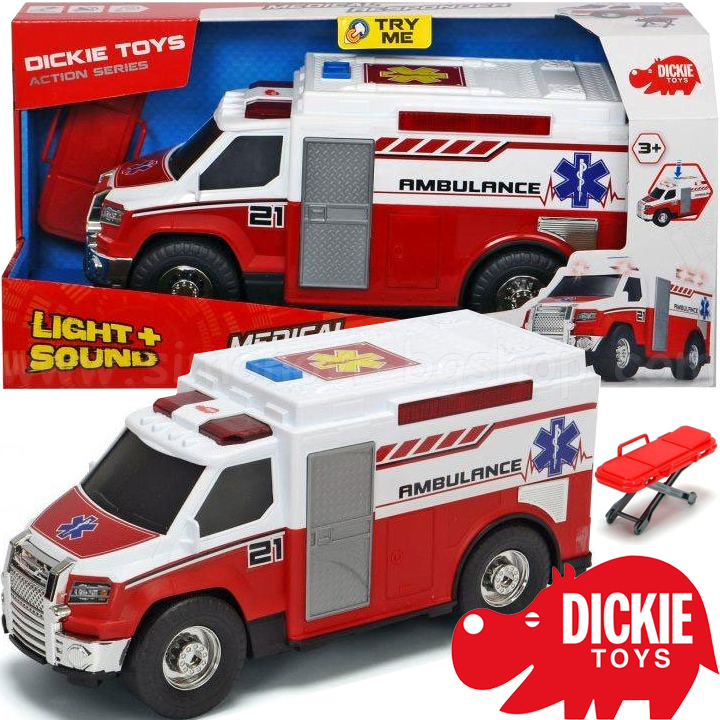 *Dickie Toys Голямa линейка със звук и светлина 203302007 *Dickie Toys Голямa линейка със звук и светлина 203302007