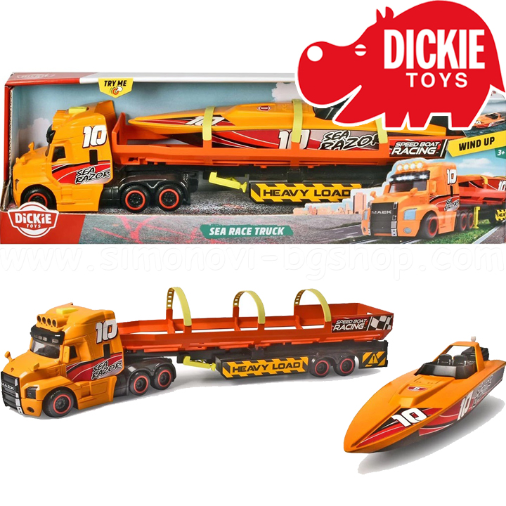 Camion cu barca cu motor Dickie Toys 203747009