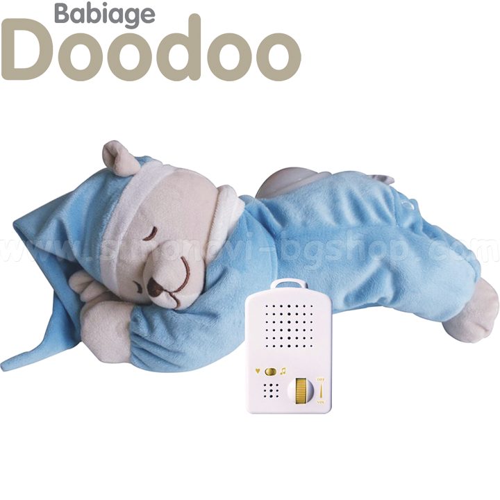 Doodoo Teddy bear with soothing sound and night lamp - turquoise 0130