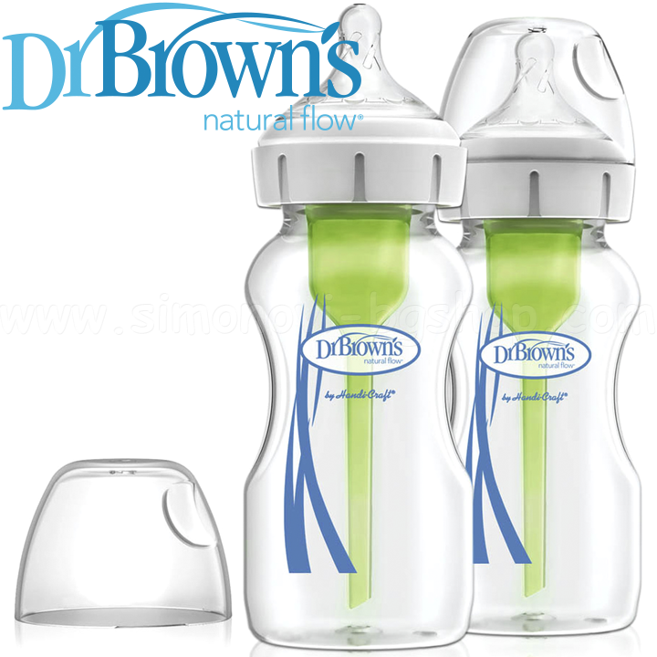 *Dr.Brown's Wide-Neck Options+ Комплект стъклени шишета 2 бр. 270 мл. етап 1 *Dr.Brown's Wide-Neck Options+ Комплект стъклени шишета 2 бр. 270 мл. етап 1