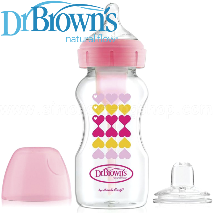 *Dr.Brown's Wide-Neck Options+   270 . Pink Hearts