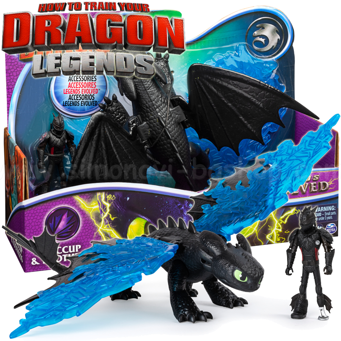 *Dragons Legends Elovled Брониран дракон с ездач Toothless & Hiccup 6045112 *Dragons Legends Elovled Брониран дракон с ездач Toothless & Hiccup 6045112