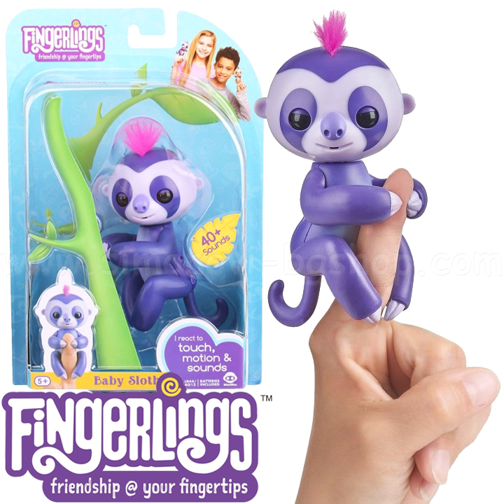 *Fingerlings     Baby Sloth3722-2 WowWee