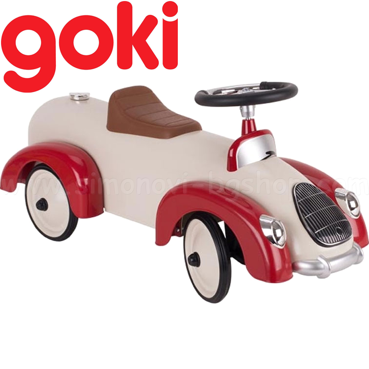 Goki Метална кола за яздене и бутане с крачета в бежово 14170 Goki Метална кола за яздене и бутане с крачета в бежово 14170