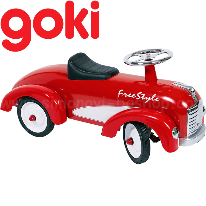 Goki Метална кола за яздене и бутане с крачета в червено Free Style 14087 Goki Метална кола за яздене и бутане с крачета в червено Free Style 14087