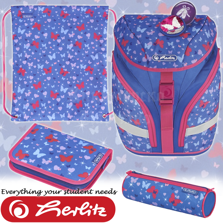 Multiple banner Baleen whale 2021 Herlitz SoftFlex Plus Ergonomic backpack with accessories Butterfly  50032 Simonovi BG shop