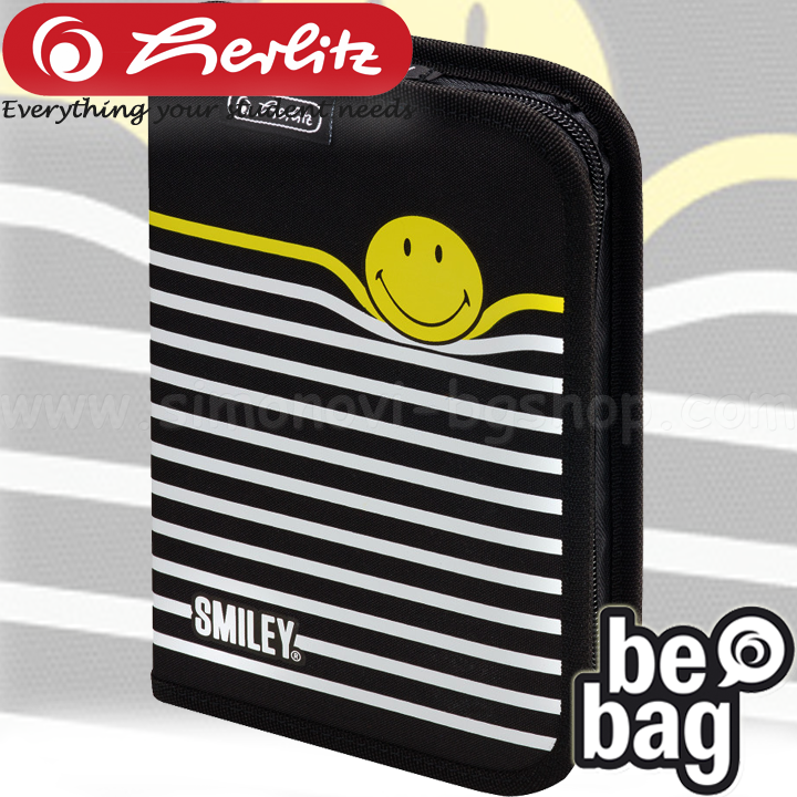 *Herlitz be.bag SmileyWorld Несесер - празен Black Stripes 50015405 *Herlitz be.bag SmileyWorld Несесер - празен Black Stripes 50015405