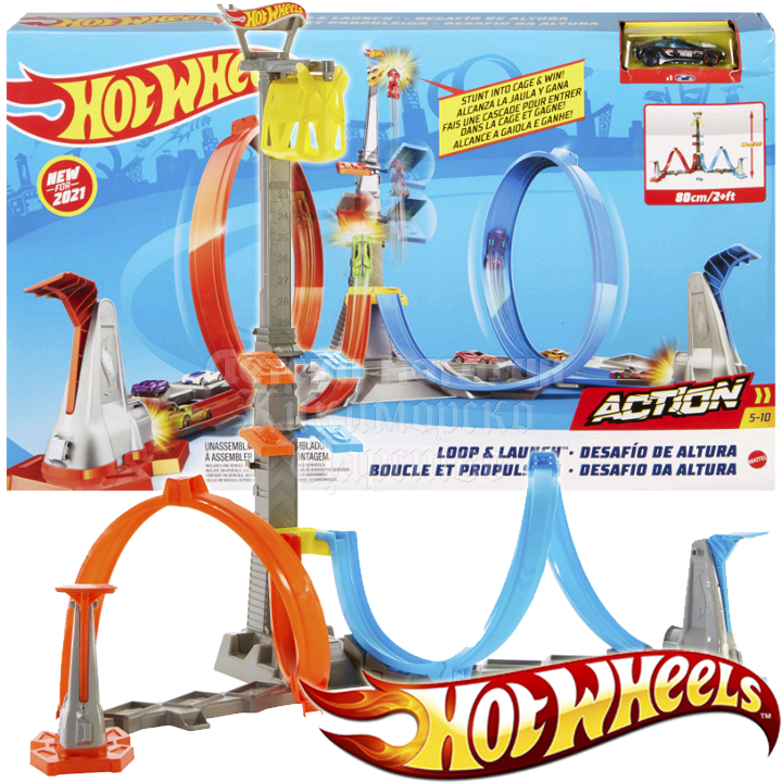 * Hot Wheels Action Loop & Launch GR cu cărucioare GRW39