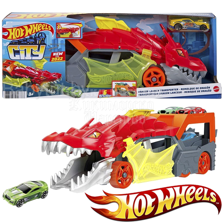 * Hot Wheels City Transporter Dragon cu cărucior GTK42