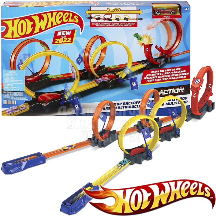 * Hot Wheels Action Multi-Loop Raceoff cu cărucior HDR83