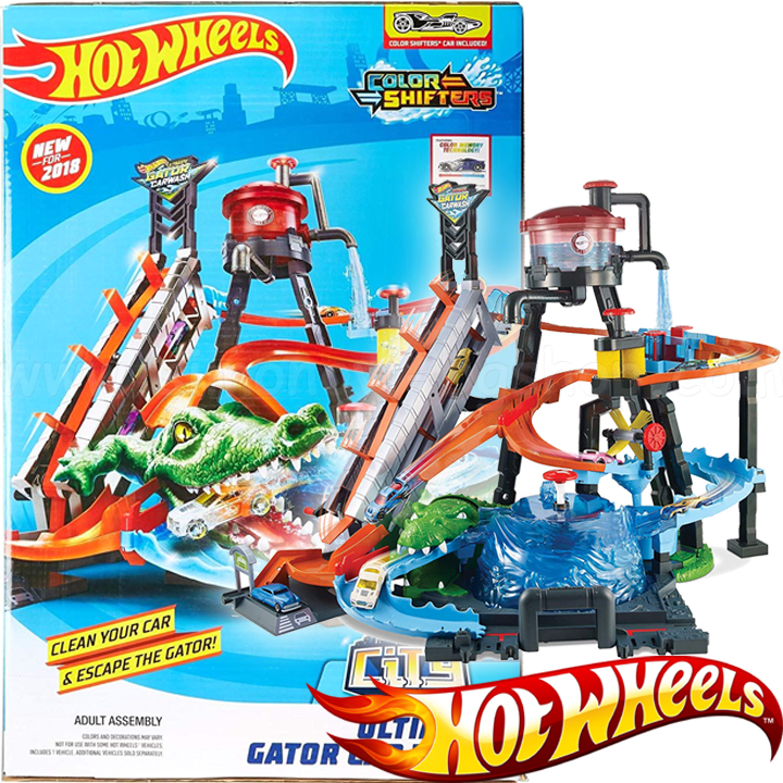 *Hot Wheels Ultimate Gator Car Wash Автомивка с алигатор FTB67 *Hot Wheels Ultimate Gator Car Wash Автомивка с алигатор FTB67