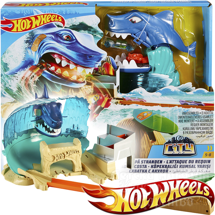 *Hot Wheels City Писта Акула с количка - Битка на плажа FNB21 *Hot Wheels City Писта Акула с количка - Битка на плажа FNB21