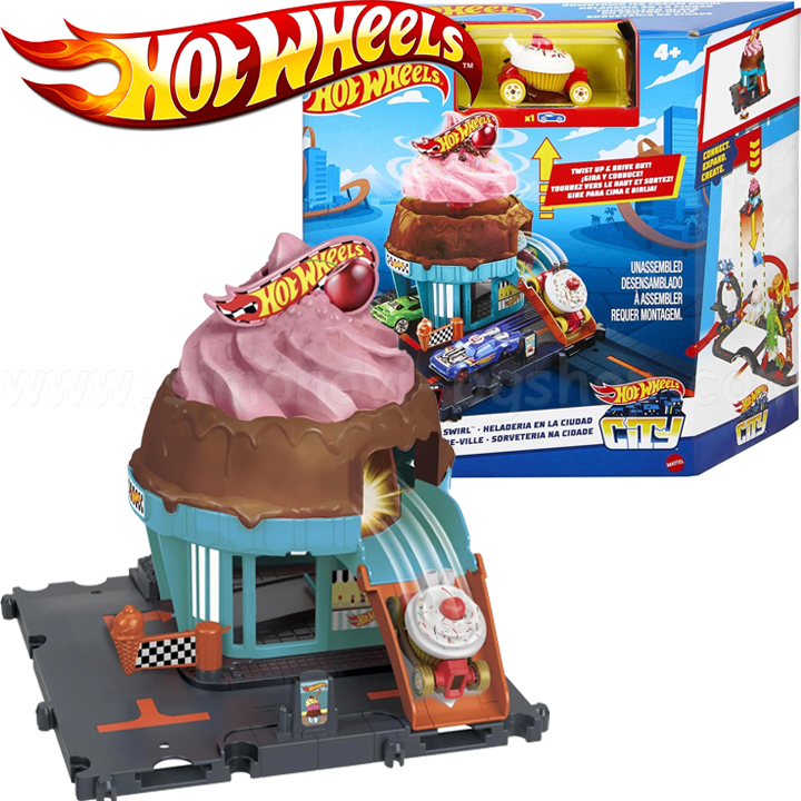 * Hot Wheels City    Downtown Ice Cream Swirl Choco HTN77