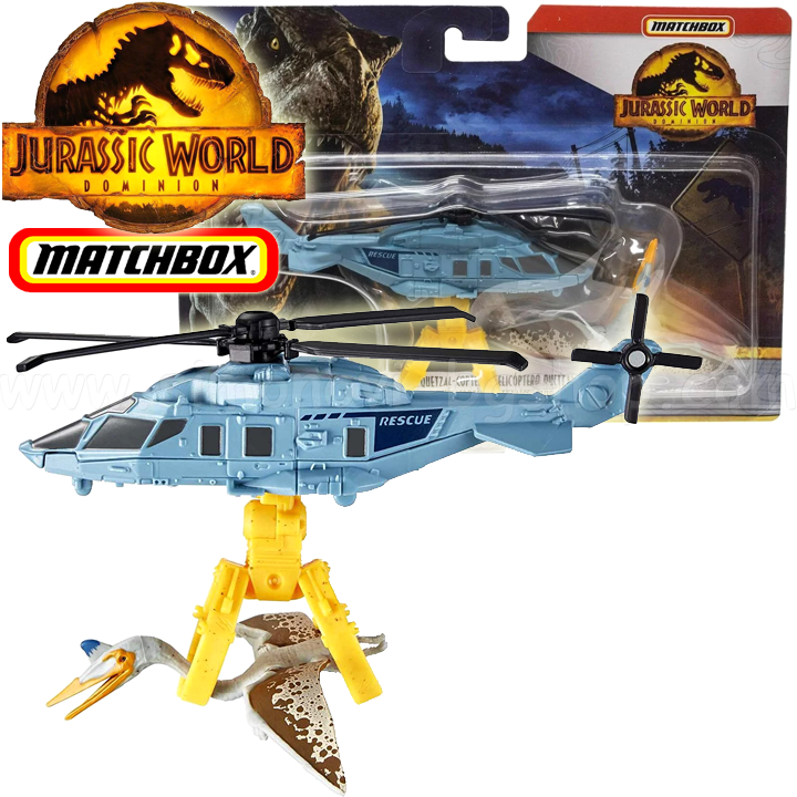 * Jurassic World Dominion Matchbox HelicopterQuetzacoaltlusH