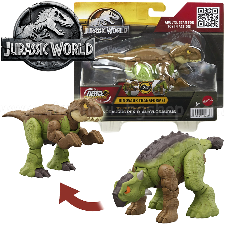 * 2023 Jurassic World Fierce Changers Ankylosaurus & Tyrannosaurus Re