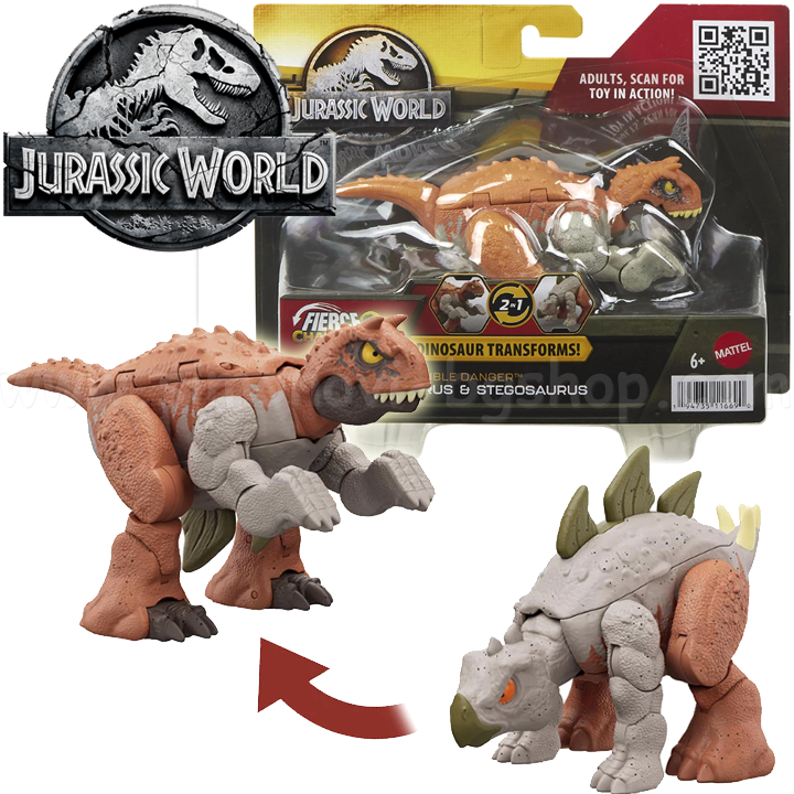 * 2023 Jurassic World Fierce Changers  Carnotaurus & Stegosaurus HLP07