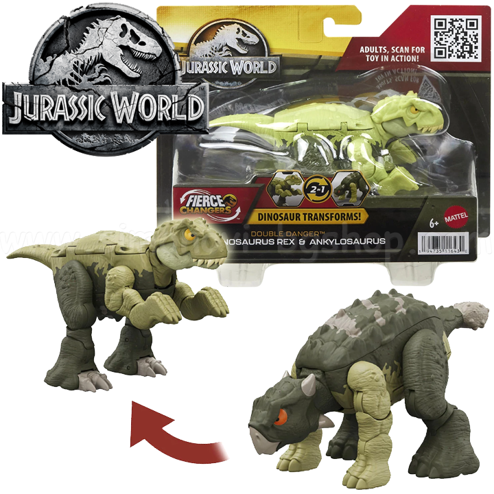 * 2023 Jurassic World Fierce Changers Tyrannosaurus Rex & Ankylosauru