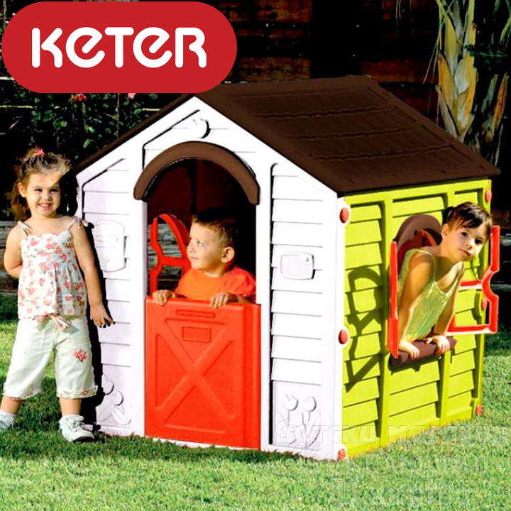Keter Rancho pliere casa de plastic pentru joc verde / maro Keter Rancho pliere casa de plastic pentru joc verde / maro