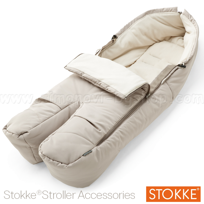 stokke footmuff beige melange