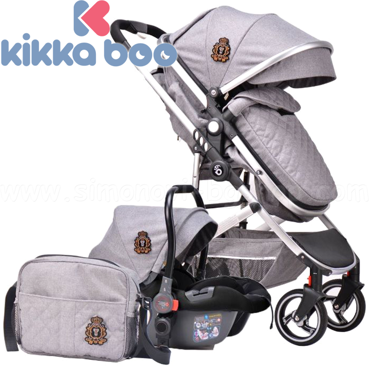 *2020 KikkaBoo Комбинирана бебешка количка 2в1 TIARA Grey 31001010094 *2020 KikkaBoo Комбинирана бебешка количка 2в1 TIARA Grey 31001010094