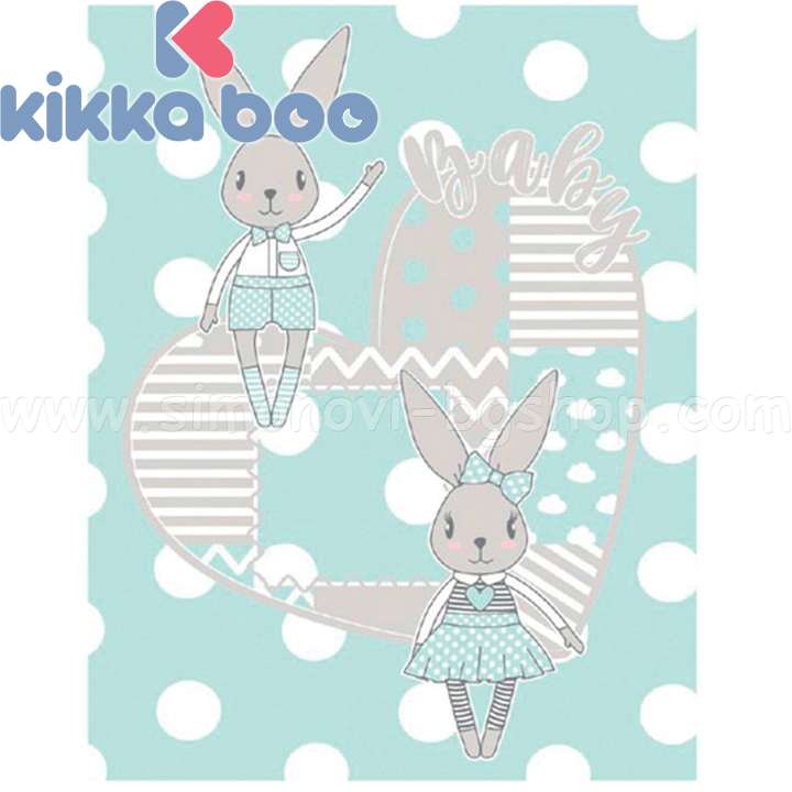 Kikka Boo Бебешко одеялце 110/140см. Rabbits Blue Kikka Boo Бебешко одеялце 110/140см. Rabbits Blue
