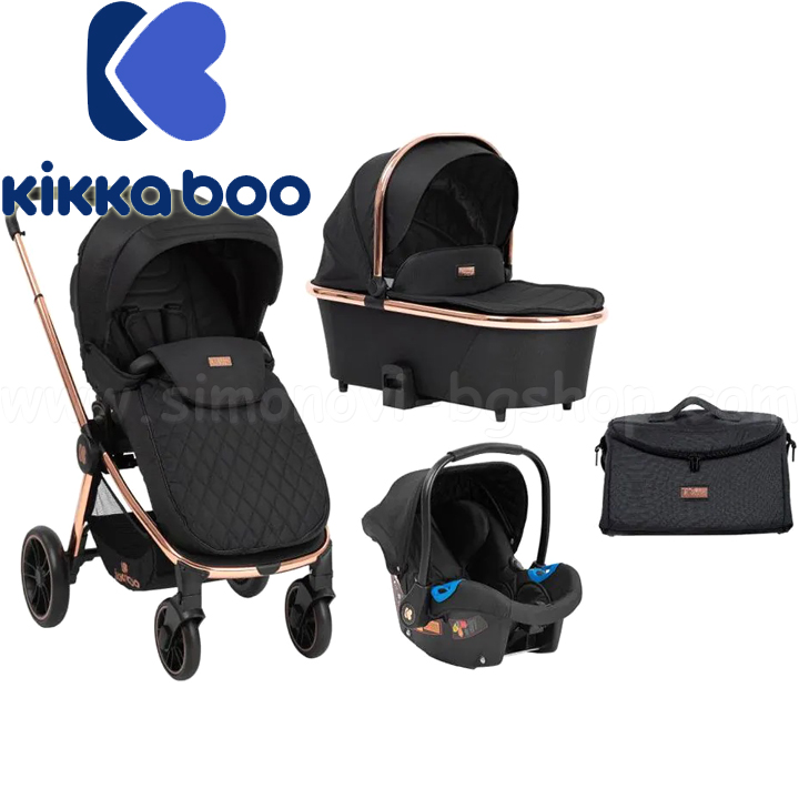 Kikka Boo Combined stroller 3 in 1 Vicenza Premium Black 31001010123