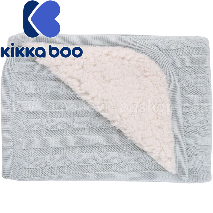 Kikka Boo Плетено памучно одеяло Шерпа Mint 31103010041 Kikka Boo Плетено памучно одеяло Шерпа Mint 31103010041