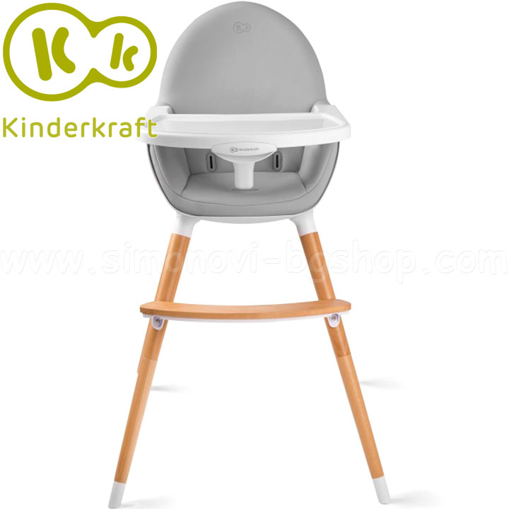 KinderKraft Столче за хранене 2 в 1 Fini Grey KinderKraft Столче за хранене 2 в 1 Fini Grey