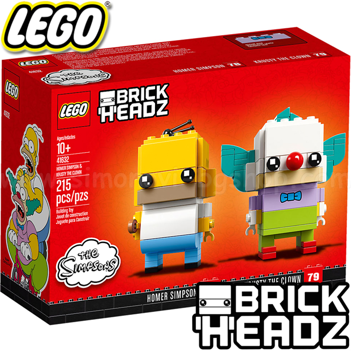 Lego® BrickHeadz Хоумър Симпсън и клоунът Кръсти - The Simpsons 41632 Lego® BrickHeadz Хоумър Симпсън и клоунът Кръсти - The Simpsons 41632
