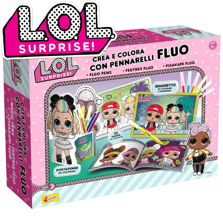 L.O.L. Surprise Комплект за рисуване с флуресцентни маркери 75096 L.O.L. Surprise Комплект за рисуване с флуресцентни маркери 75096