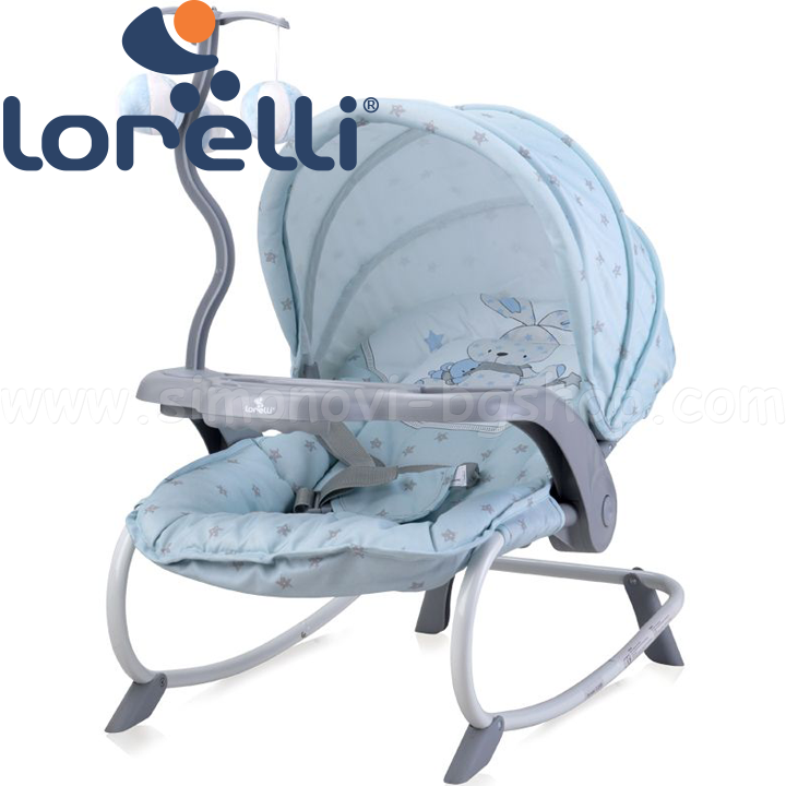 *2020 Lorelli Шезлонг Dream Time Green Blue Bunny *2020 Lorelli Шезлонг Dream Time Green Blue Bunny
