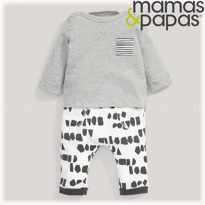 *Mamas & Papas Boys Jersey Блузка и панталонче S42LAO8 *Mamas & Papas Boys Jersey Блузка и панталонче S42LAO8