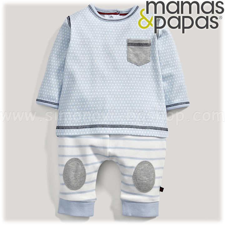 *2016 Mamas & Papas Блузка и панталонки Blue Boy C19B7A1B1 *2016 Mamas & Papas Блузка и панталонки Blue Boy C19B7A1B1