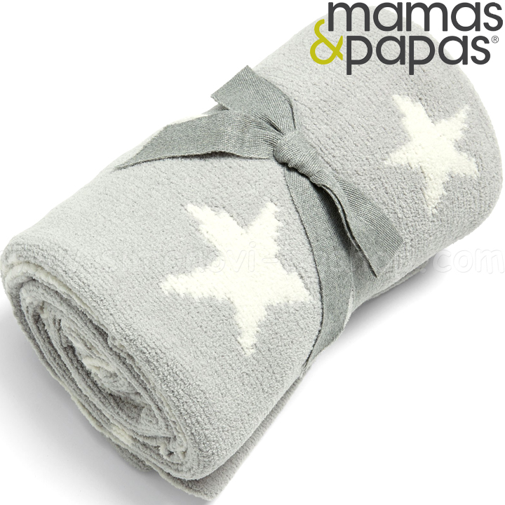 Mamas & Papas Одеяло Cheenille Grey Stars 7883AJ401 Mamas & Papas Одеяло Cheenille Grey Stars 7883AJ401