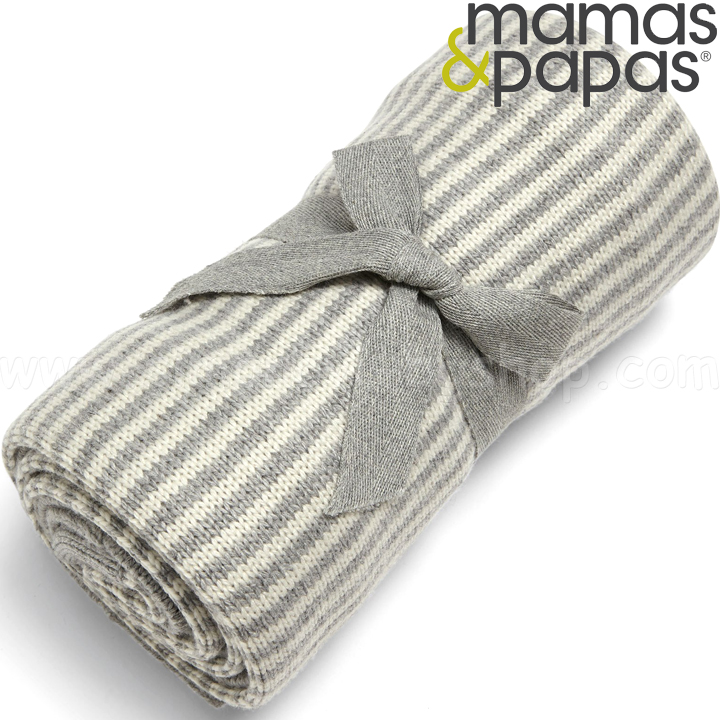 Mamas & Papas Плетено одеяло Grey and White Stripe 788346002 Mamas & Papas Плетено одеяло Grey and White Stripe 788346002