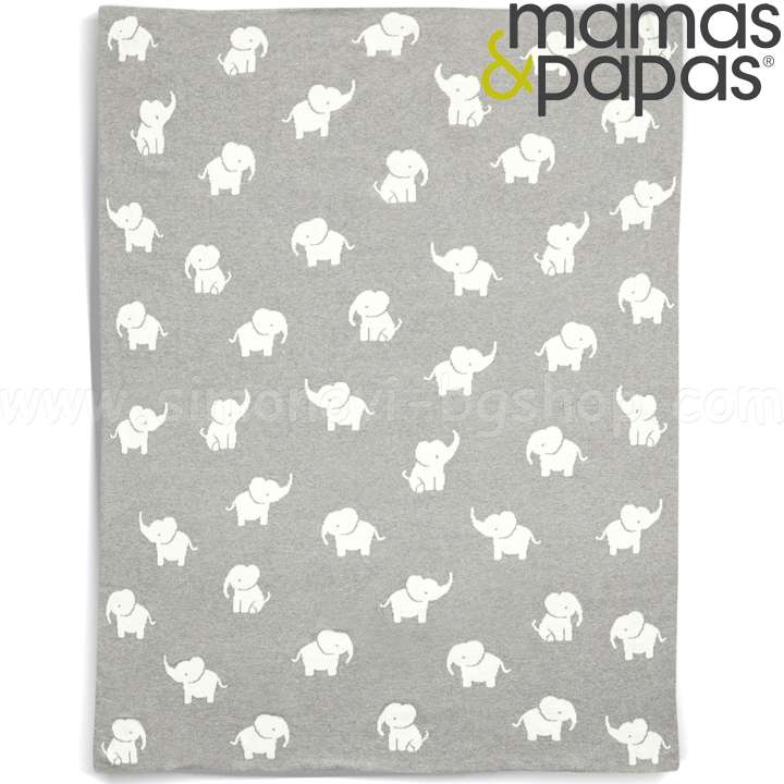 Mamas & Papas Welco to the world Плетено одеяло Elephant 7883WW201 Mamas & Papas Welco to the world Плетено одеяло Elephant 7883WW201