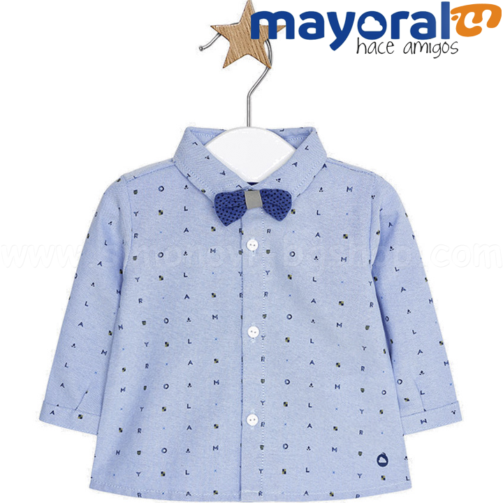 Mayoral Boys Бебешка риза с дълъг ръкав и папионка 18-02104-048 (1-12м) Mayoral Boys Бебешка риза с дълъг ръкав и папионка 18-02104-048 (1-12м)