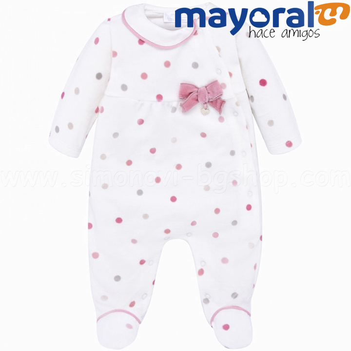 Mayoral Girls Бебешка плюшена пижама с панделка 02702-029 Mayoral Girls Бебешка плюшена пижама с панделка 02702-029