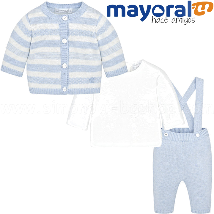 Mayoral Boys Комплект блуза,жилетка и ританки 18-02516-069 (0-2м) Mayoral Boys Комплект блуза,жилетка и ританки 18-02516-069 (0-2м)
