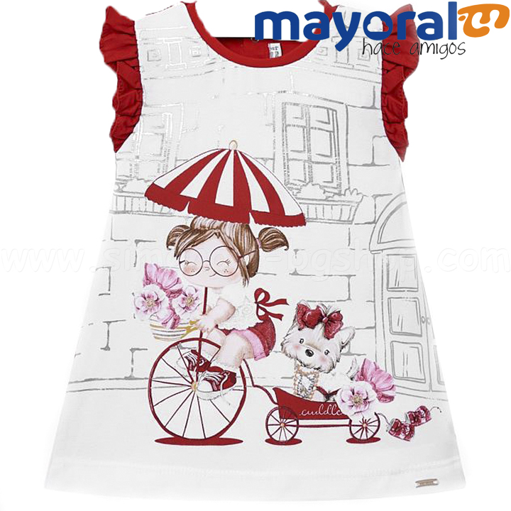 Mayoral Girls Детска рокля с апликация 01937-088 Mayoral Girls Детска рокля с апликация 01937-088