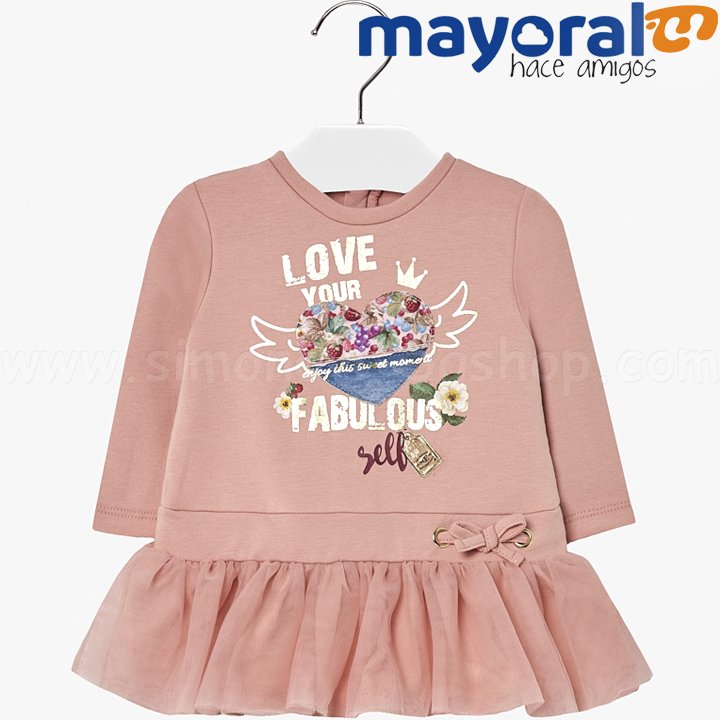 Mayoral Girls Детска рокля в розово 18-02948-046 Mayoral Girls Детска рокля в розово 18-02948-046