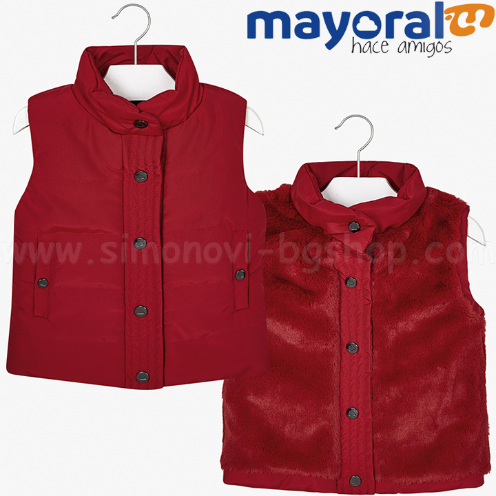 Mayoral Girls Детски елек с две лица Red 04470-043 Mayoral Girls Детски елек с две лица Red 04470-043
