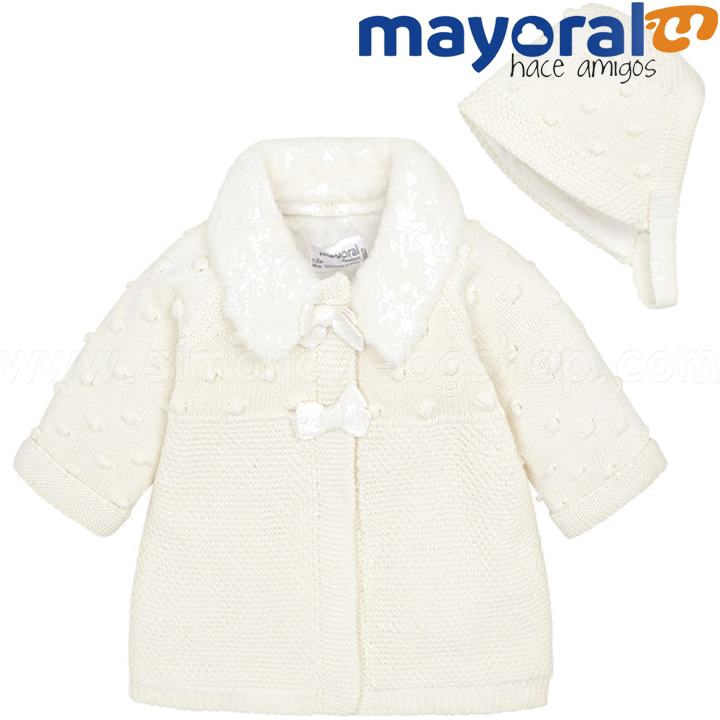 Mayoral Girls Плетено палто с шапка 18-02444-020 (0-1г) Mayoral Girls Плетено палто с шапка 18-02444-020 (0-1г)