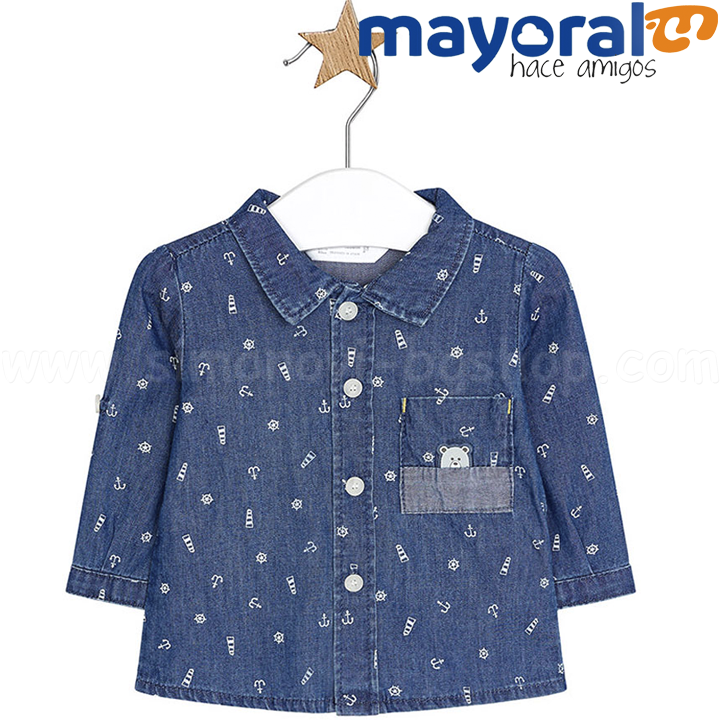 Mayoral Boys Дънкова риза с дълъг ръкав 18-02106-05 (1-12м) Mayoral Boys Дънкова риза с дълъг ръкав 18-02106-05 (1-12м)
