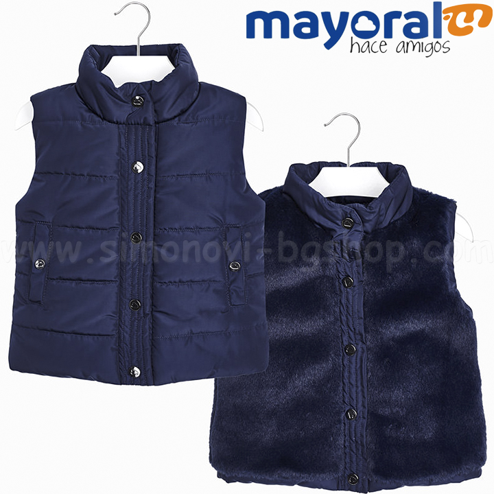 Mayoral Girls Детски елек с две лица Blue 04470-042 Mayoral Girls Детски елек с две лица Blue 04470-042